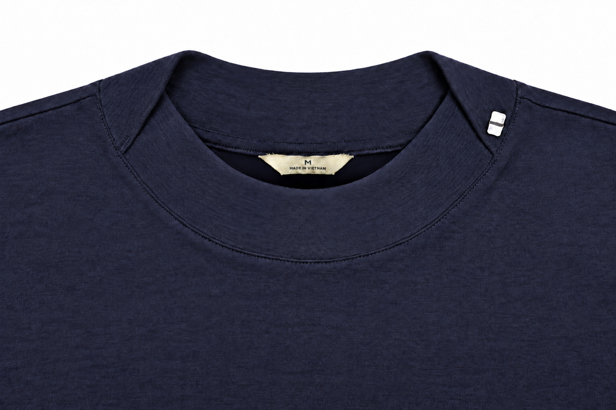 The Only Tee after 5 washes: collar, sleeve and body