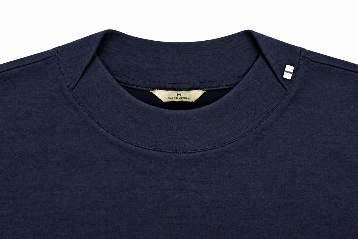 The Only Tee after 50 washes: collar, sleeve and body